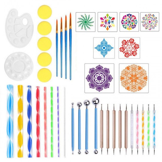 41Pcs Acrylic Nail Art Dotting Pen Art Mandala Manicure Painting Tool Kit Set