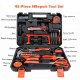 HB New 45 Pcs Household Hand Tool Set Wood Working Tools Plastic Toolbox Storage Case Hand Tool Set G eneral Tools Kit