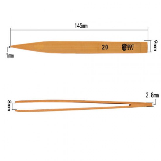 BST-20 Industrial Non-tooth Bamboo Tweezers Anti-loss Tweezer Anti-static