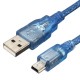 5pcs 30CM Blue Male USB 2.0A To Mini Male USB B Cable For