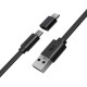 BW-MT2 Micro USB Flat Fast Charging Data Cable With Type C Adapter For Phone Tablet