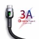 LED USB Type C Cable 3A Fast Charging Data Cable for Samsung S20 Mi 10 POCO X3 NFC Huawei