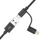 XM2001 2 in 1 Micro USB + Lightning for Data Cable for iPhone S8 Plus X