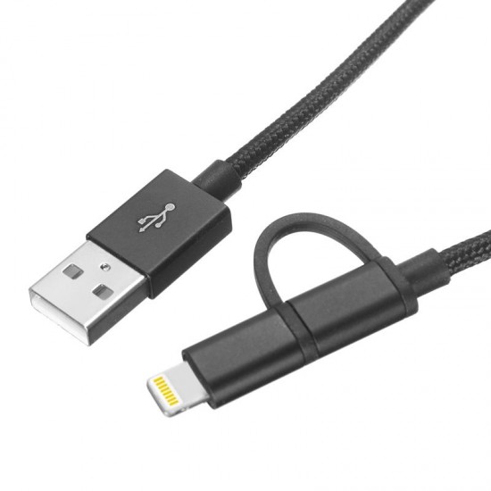 XM2001 2 in 1 Micro USB + Lightning for Data Cable for iPhone S8 Plus X