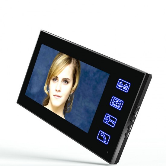 7 inch Video Door Phone Doorbell Intercom System with Face Recognition Fingerprint RFIC Wired 1000TVL Camera