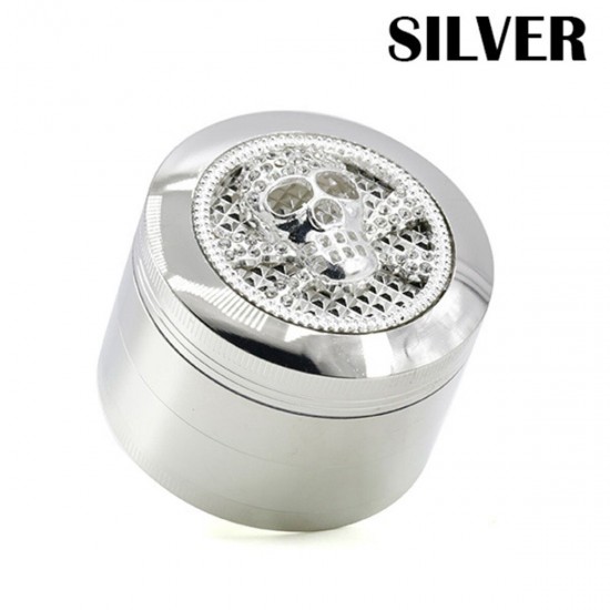 Multi Color 4Layers 63mm Zinc Alloy Skull Shape With Drawer Herb Grinder Tobaccos Grinder Herb Grinder