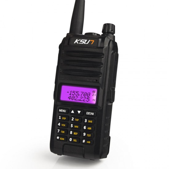 KS-UV1D Waterproof IP55 Walkie Talkie 8W 136-174MHz 220-240MHz 400-480MHz Two Way Radio Dual Band HF Transceiver