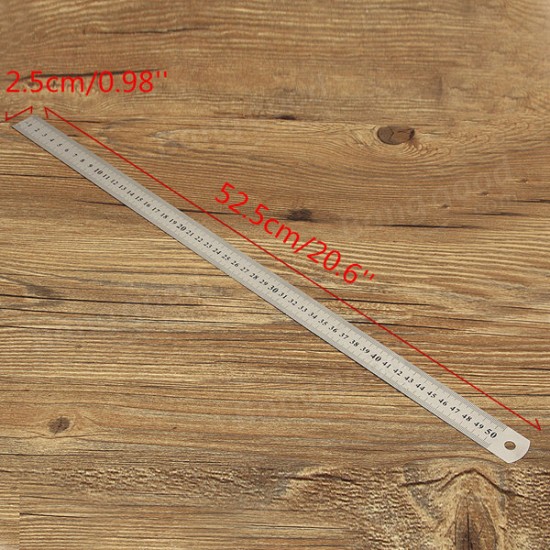 50CM Stainless Steel Double Side Scale Straight Ruler Measure Tool