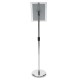 Adjustable A4 Metal Display Pedestal Sign Floor Holder Stand Poster Silver HQ