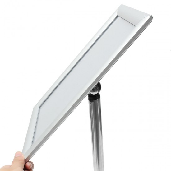 Adjustable A4 Metal Display Pedestal Sign Floor Holder Stand Poster Silver HQ