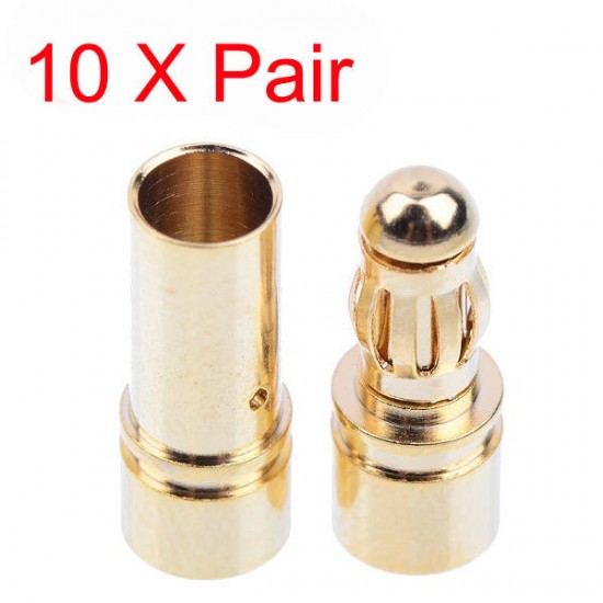 10x 3.5mm Gold Bullet Banana Connector Plug For ESC Battery Motor