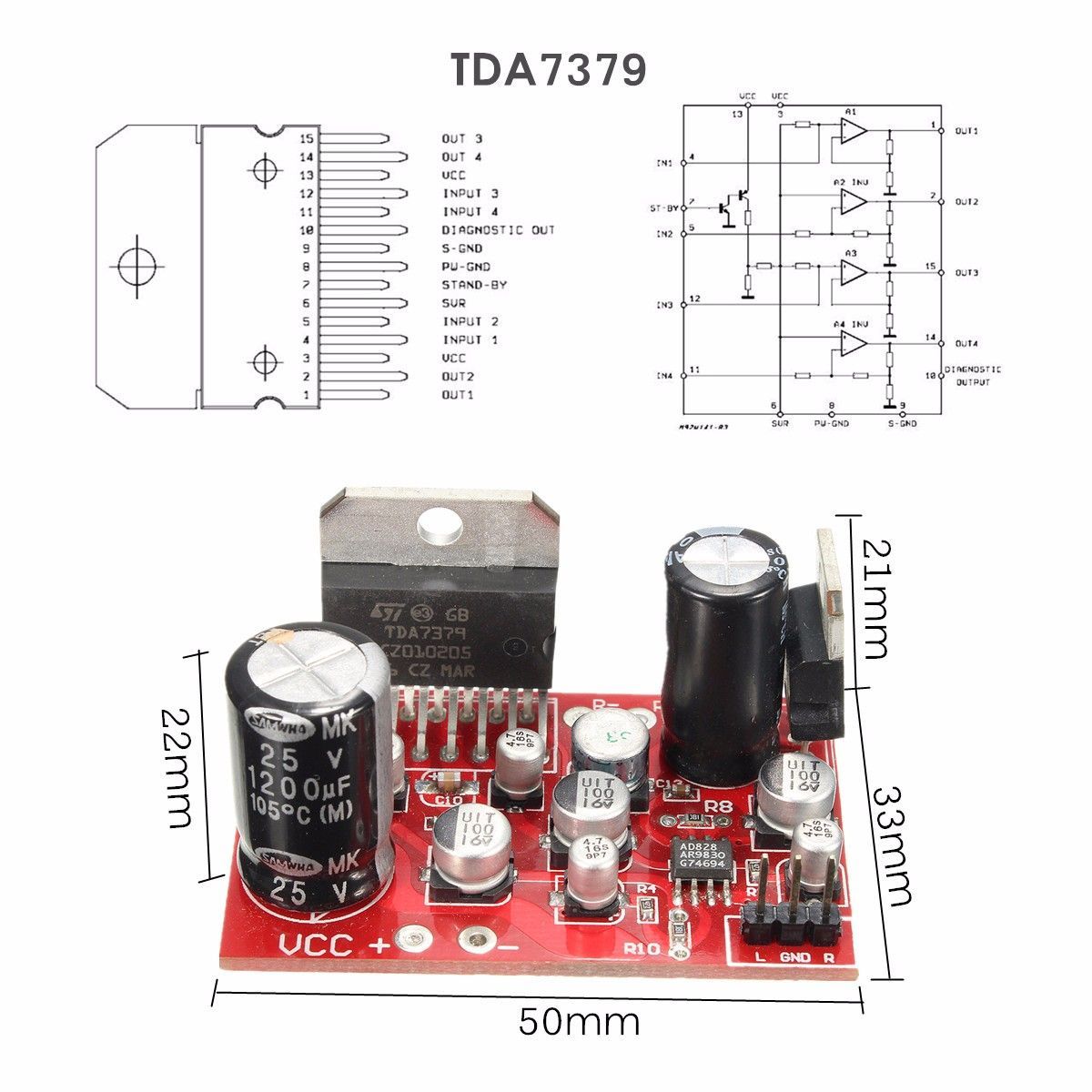 DC-12V-TDA7379-38W38W-Stereo-Amplifier-Board-W-AD828-Preamp-Super-Than-NE5532-1094972