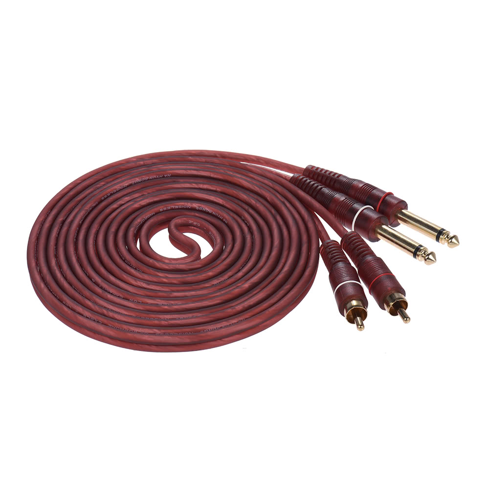 Dual-RCA-to-Dual-TS-635mm-Audio-Cable-Audio-Signal-Cable-for-Mixer-Amplifier-Speaker-Red-1596903