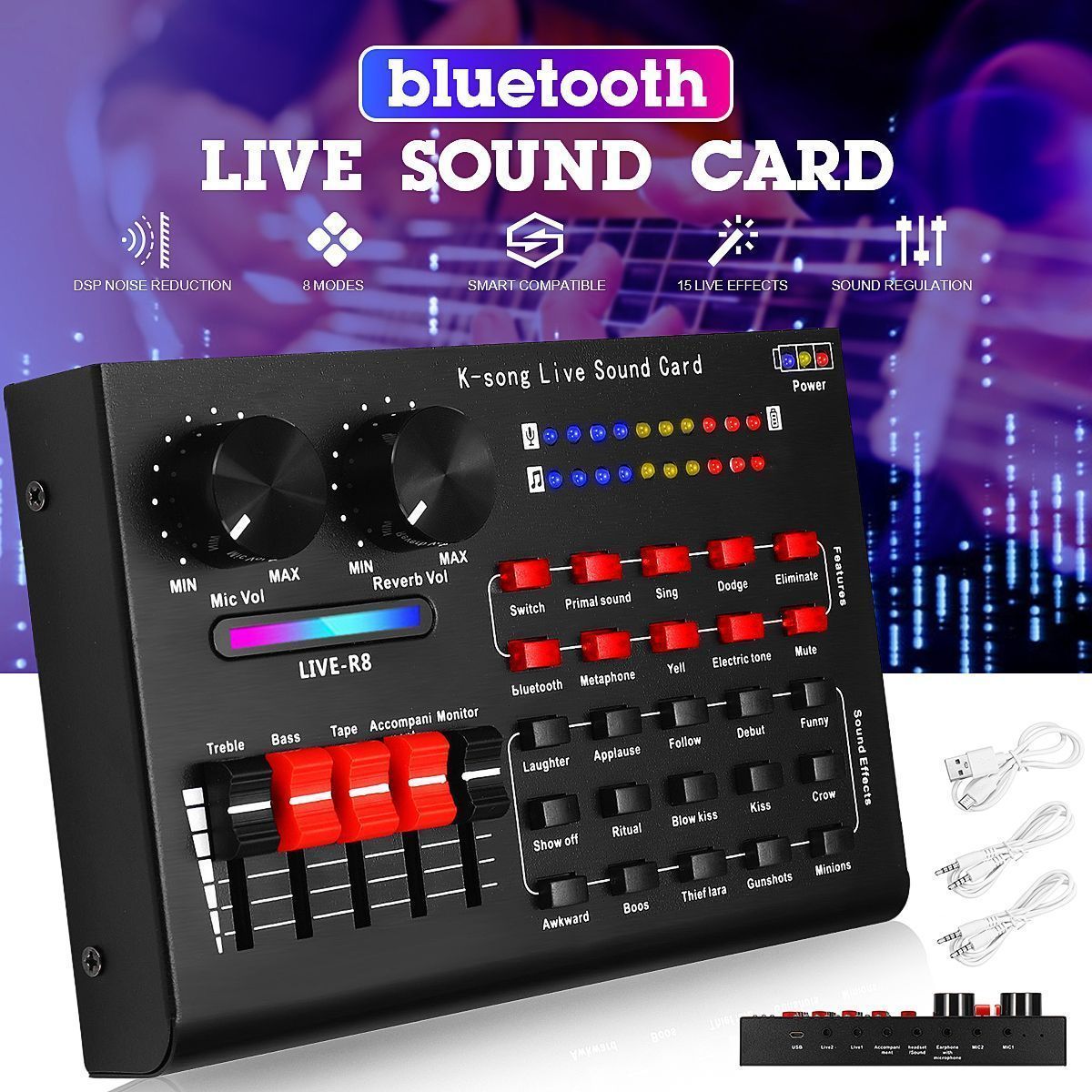 LIVE-R8-15-Sound-Effects-Bluetooth-Live-Sound-Card-Audio-Mixers-Webcast-Headset-Mic-Voice-Control-fo-1718612