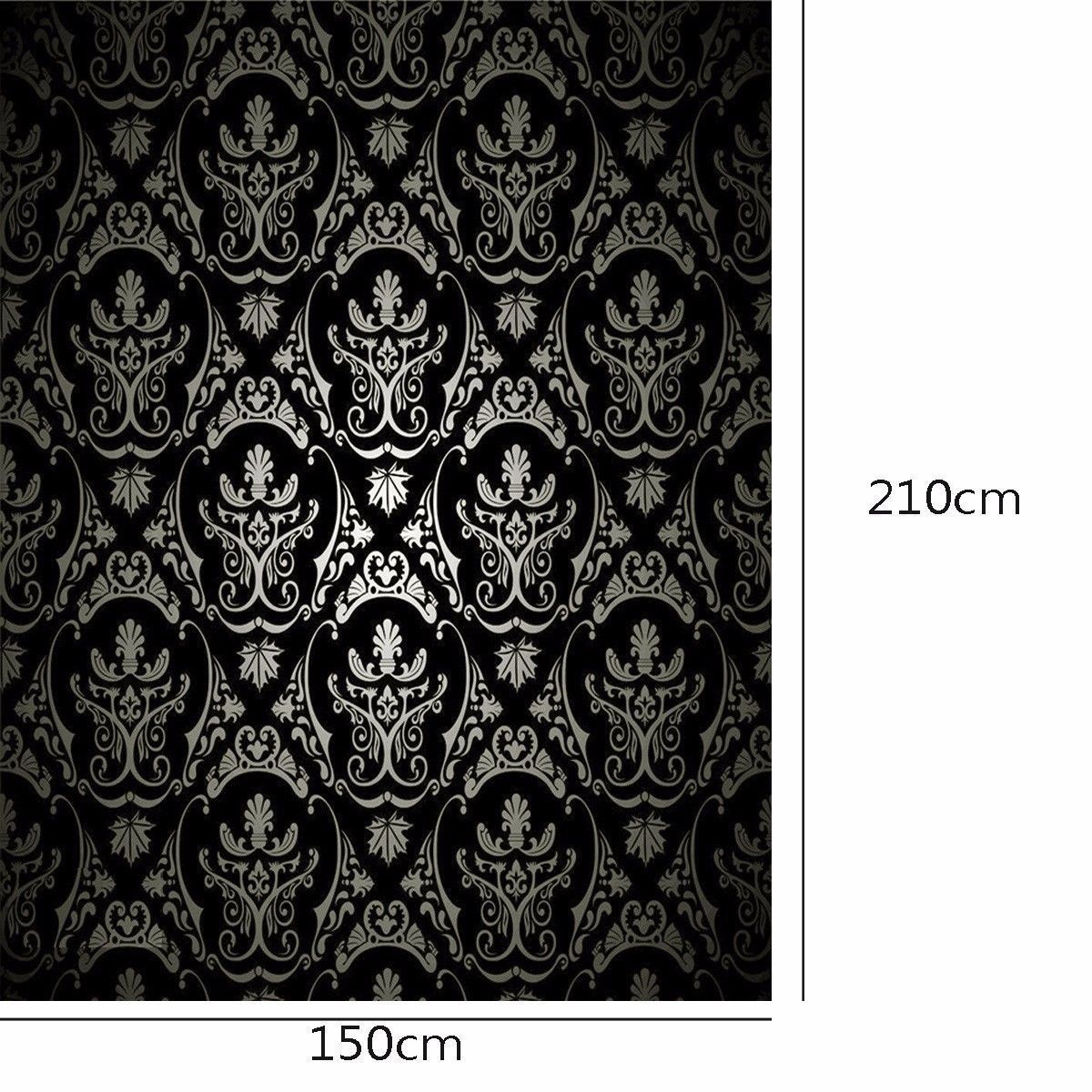 15x21m-Photography-Retro-Damask-Cloth-Studio-Props-Background-Vinyl-Black-1130356