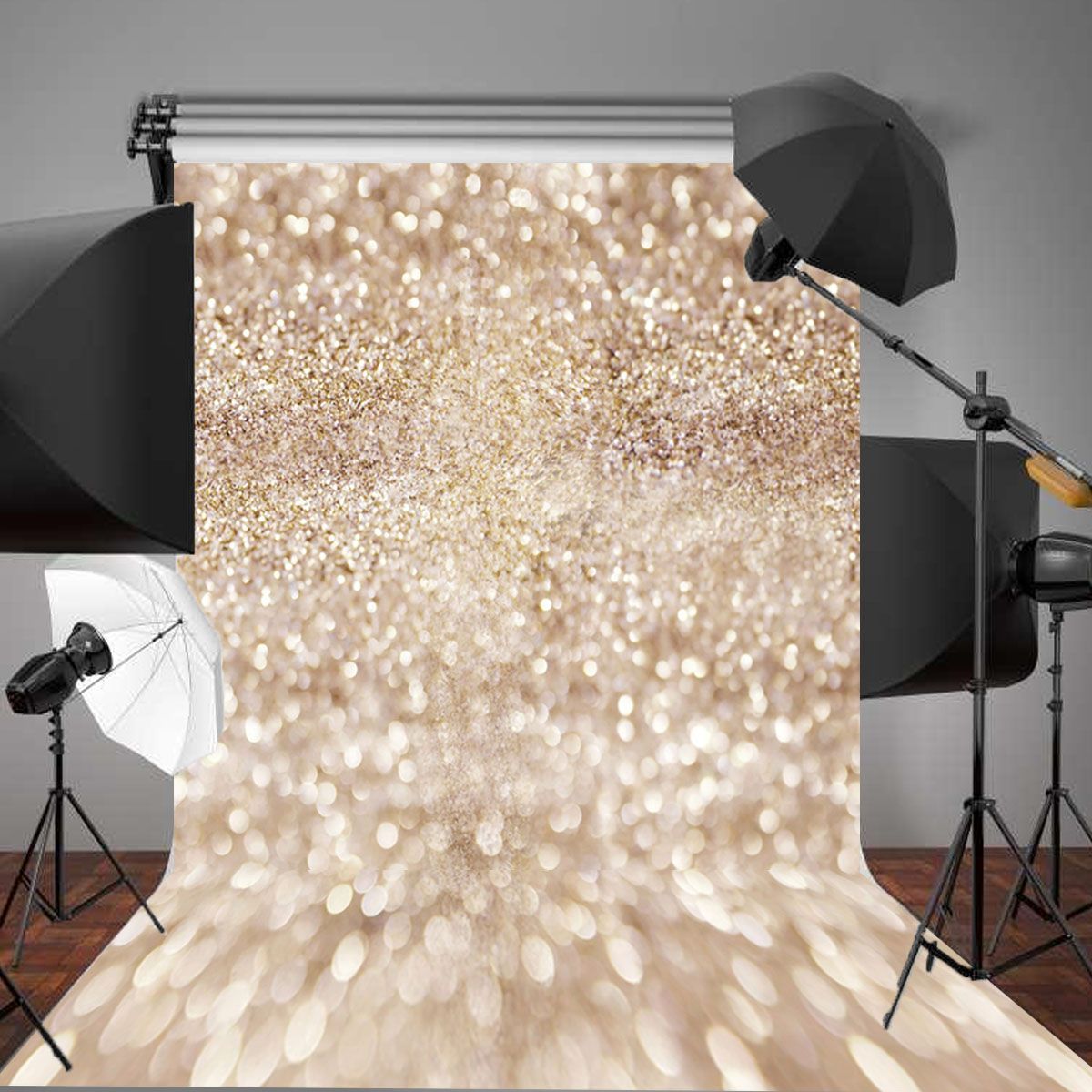 3x5FT--5x7FT-Vinyl-Beige-Glitters-Shining-Photography-Background-Backdrop-Studio-Prop-1434430