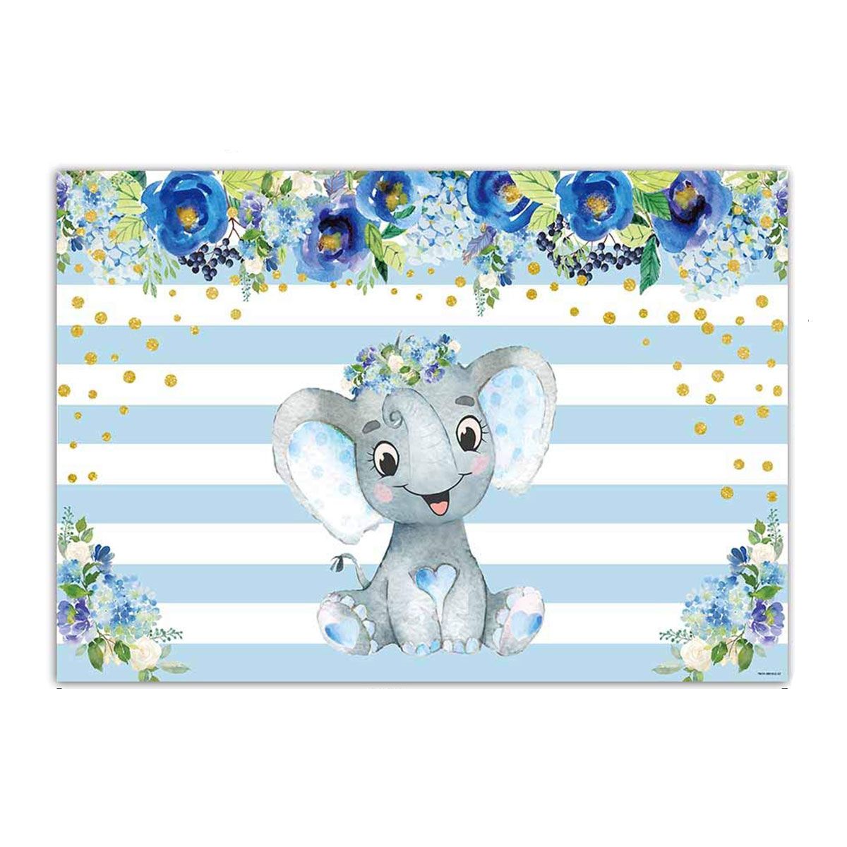 3x5FT-5x7FT-Vinyl-Baby-Elephant-Blue-Flower-Photography-Backdrop-Background-Studio-Prop-1528059