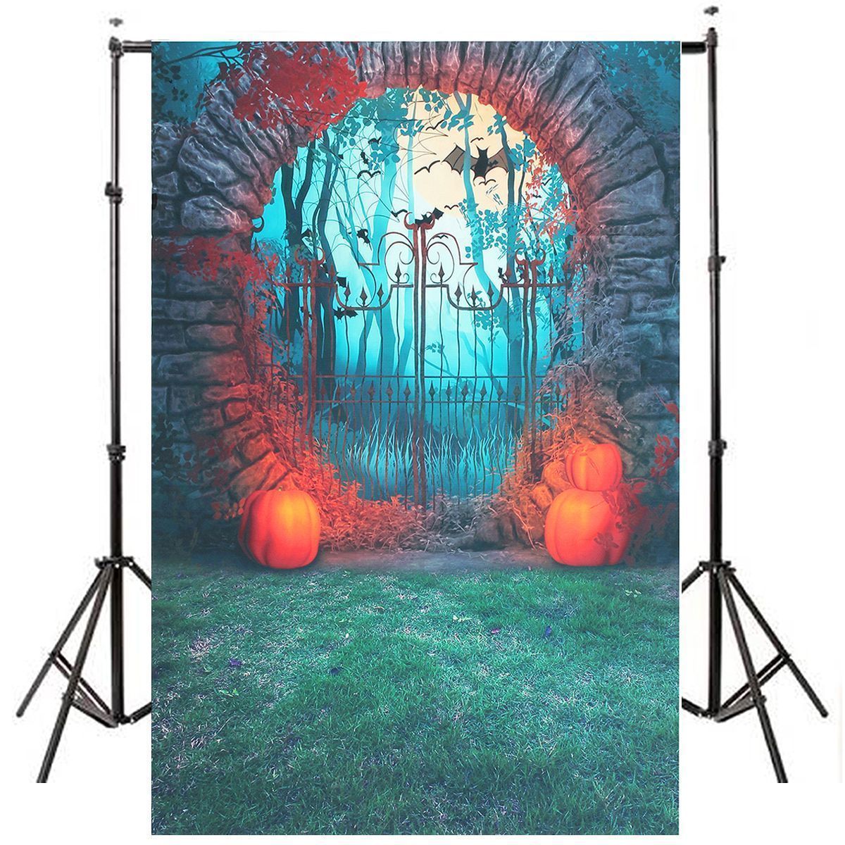 3x5FT-5x7FT-Vinyl-Halloween-Pumpkin-Bat-Photography-Backdrop-Background-Studio-Prop-1348230