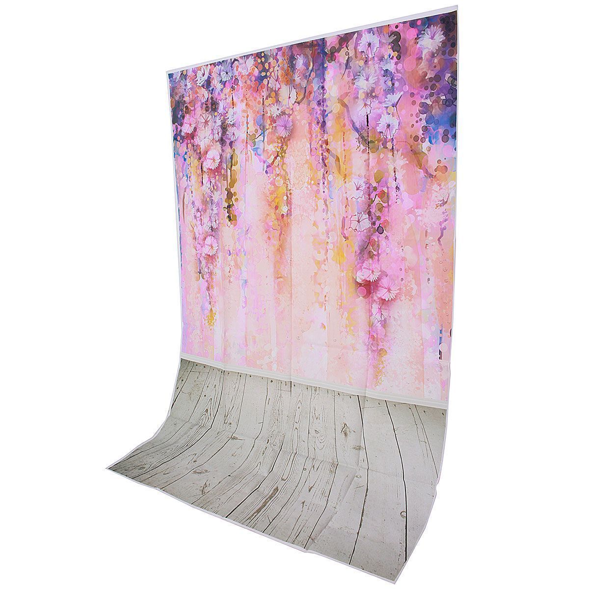 3x5FT-5x7FT-Vinyl-Spring-Flower-Wood-Floor-Photography-Backdrop-Background-Studio-Prop-1400987