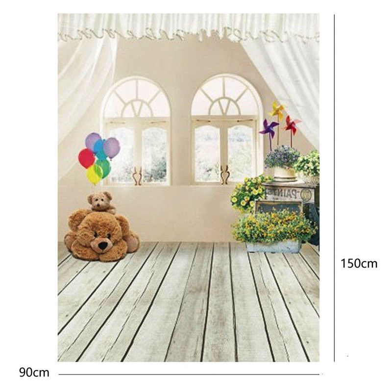 3x5ft-Bear-Indoor-Wood-Floor-Kid-Studio-Photography-Background-Cloth-Backdrop-1123285