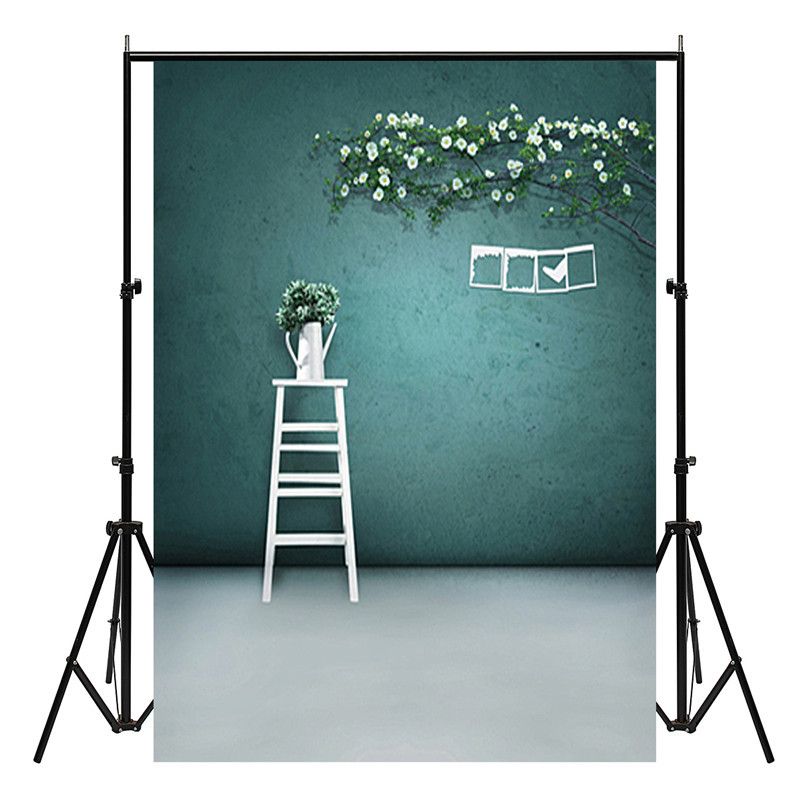 3x5ft-Green-Wall-White-Vase-Indoor-Photography-Background-Backdrop-Studio-Prop-1216492