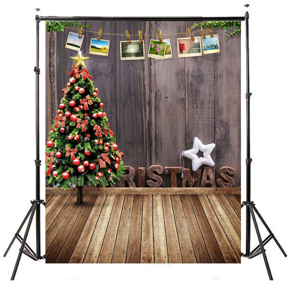 5x7FT-Christmas-Tree-Wooden-Floor-Wall-Photography-Backdrop-Studio-Prop-Background-1391368