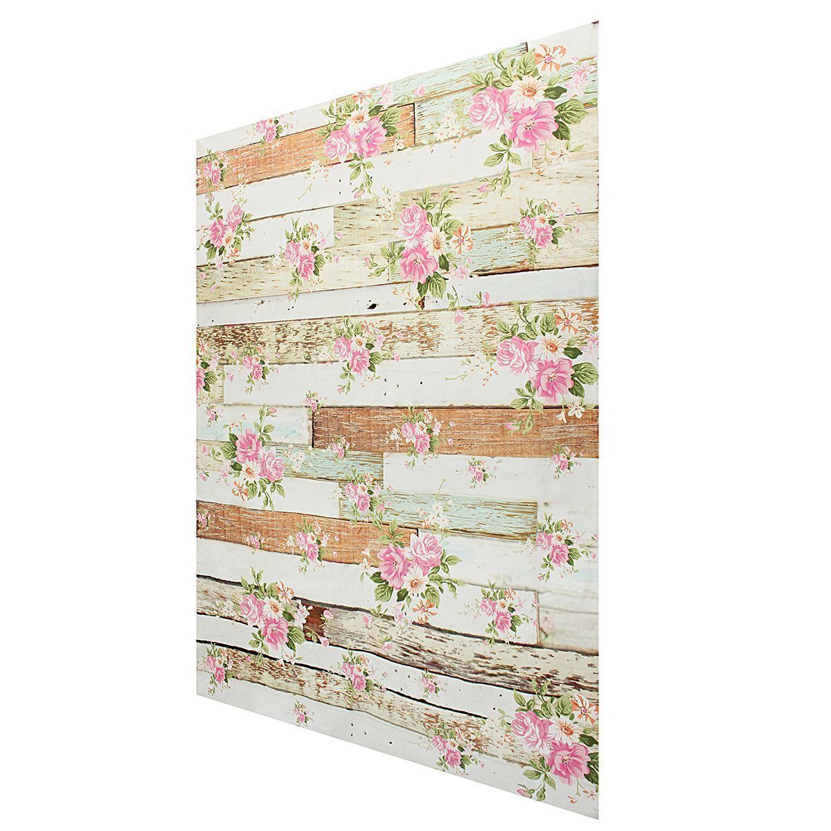 5x7FT-Vintage-Pink-Flowers-Wooden-Floor-Wall-Photo-Studio-Background-Backdrop-Cloth-1116099