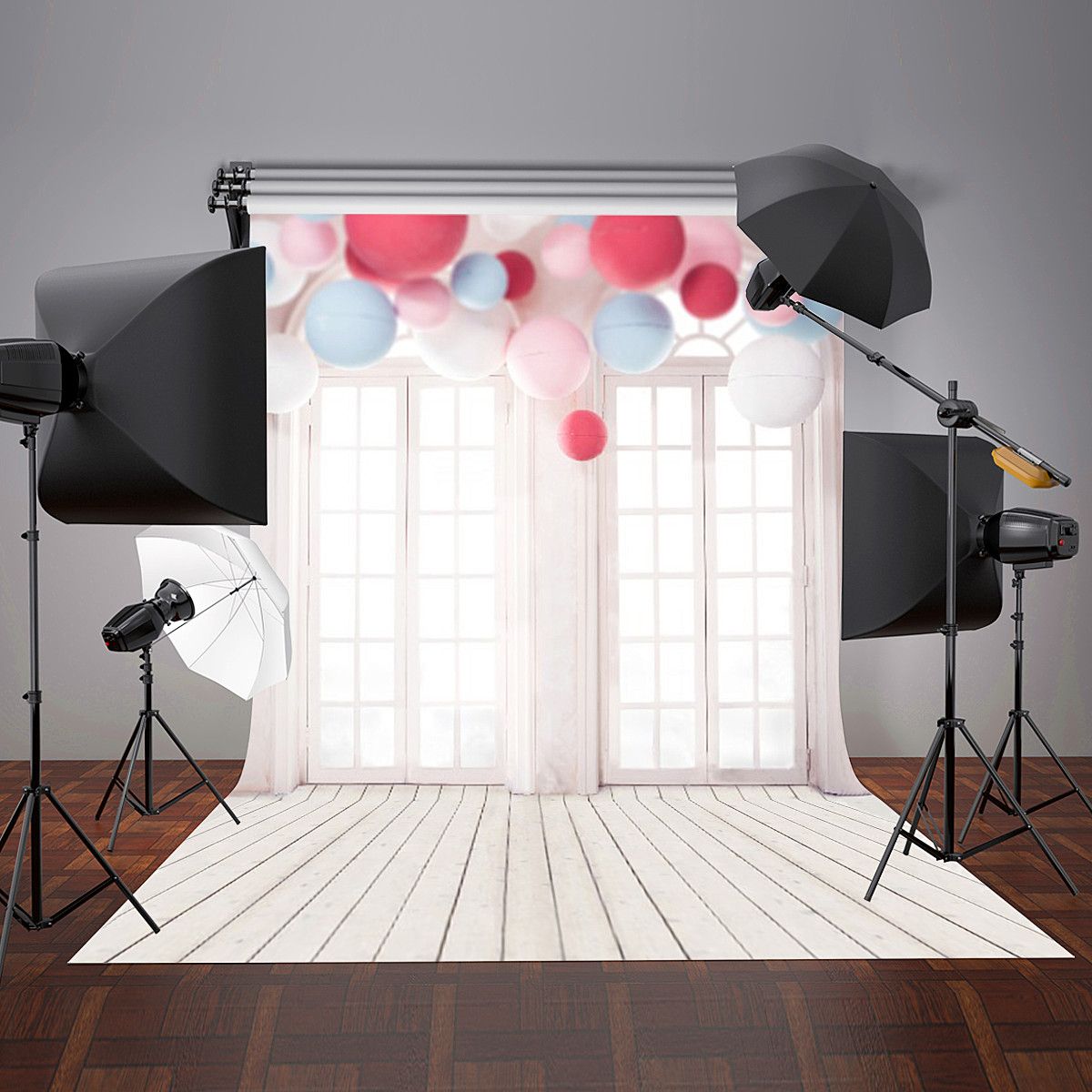 5x7FT-Vinyl-Balloon-Windows-Wood-Floor-Photography-Backdrop-Background-Studio-Prop-1449889