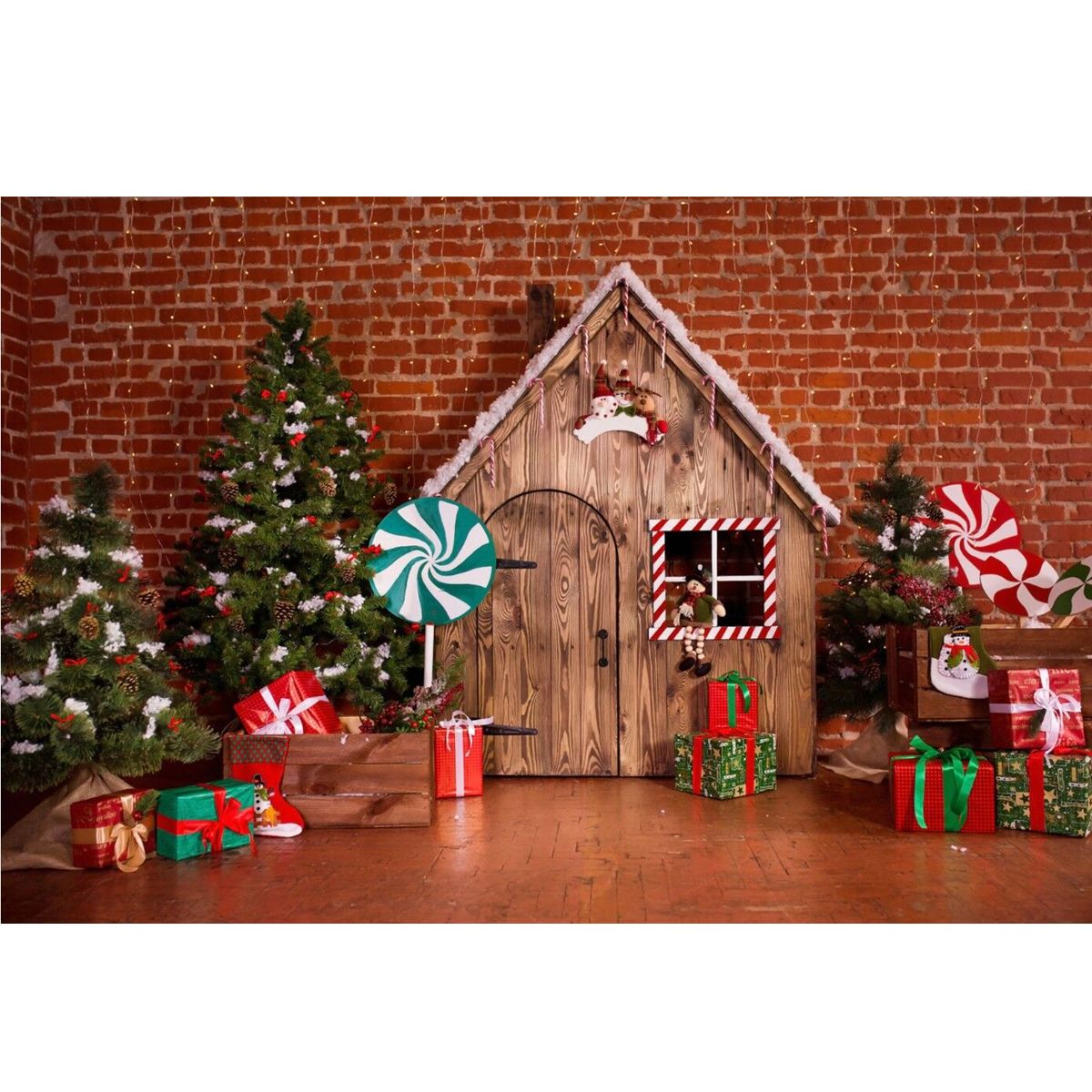 5x7FT-Vinyl-Christmas-Tree-Cabin-Candy-Bar-Brick-Wall-Photography-Backdrop-Backgrpound-Studio-Prop-1413695