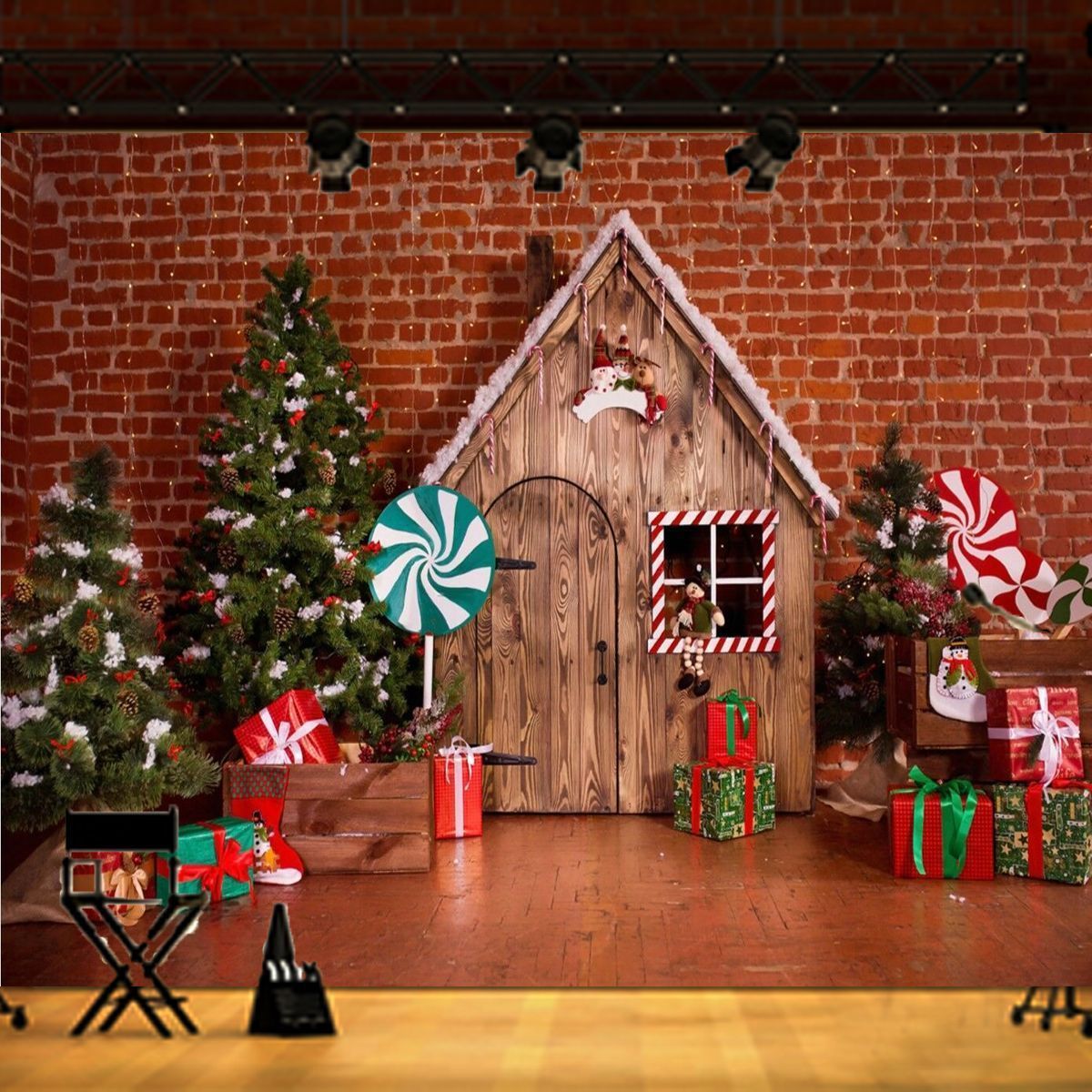 5x7FT-Vinyl-Christmas-Tree-Cabin-Candy-Bar-Brick-Wall-Photography-Backdrop-Backgrpound-Studio-Prop-1413695