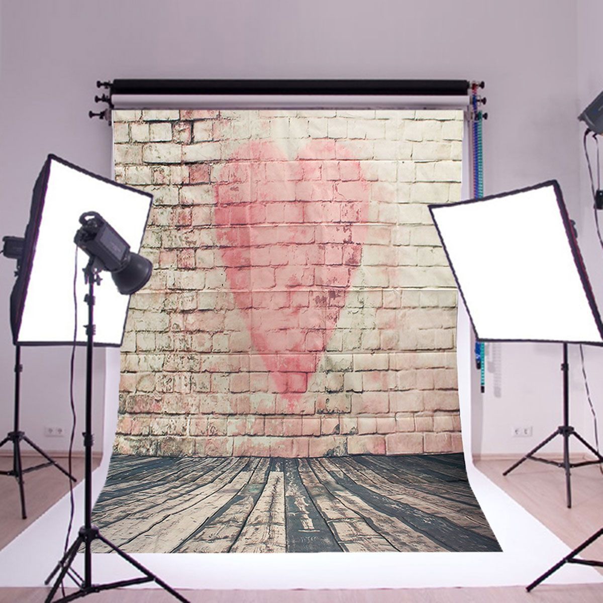 5x7FT-Vinyl-Love-Heart-Brick-Wall-Photography-Background-Backdrops-Photo-Studio-1168459