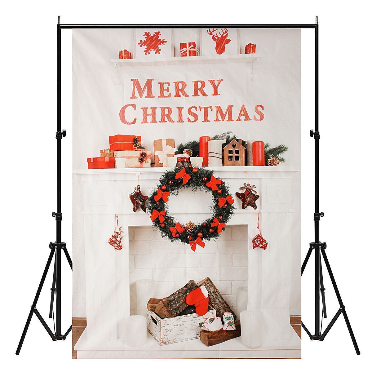 5x7FT-Vinyl-Merry-Christmas-Fireplace-Photography-Backdrop-Background-Studio-Prop-1408324