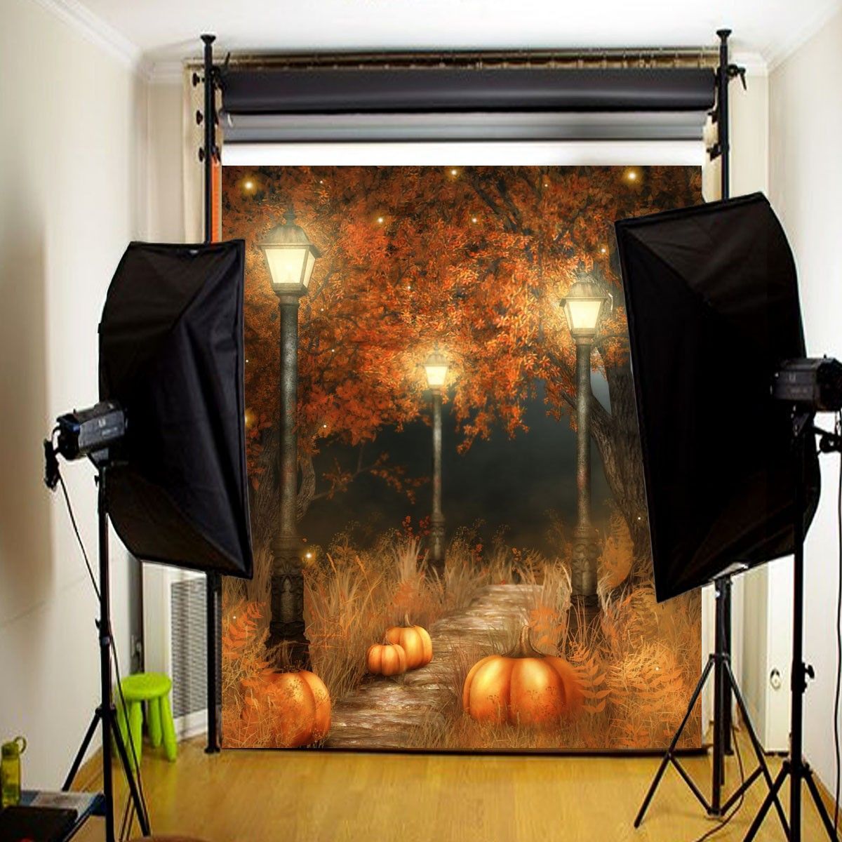 5x7ft-Halloween-Pumpkin-Lamp-Photography-Backdrop-Studio-Prop-Background-1182130