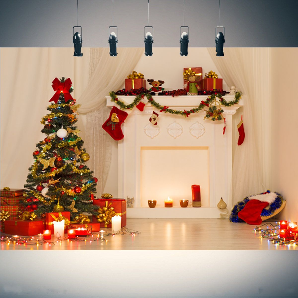 5x7ft-Vinyl-Christmas-Tree-Fireplace-Background-Photography-Studio-Backdrop-Prop-1217127