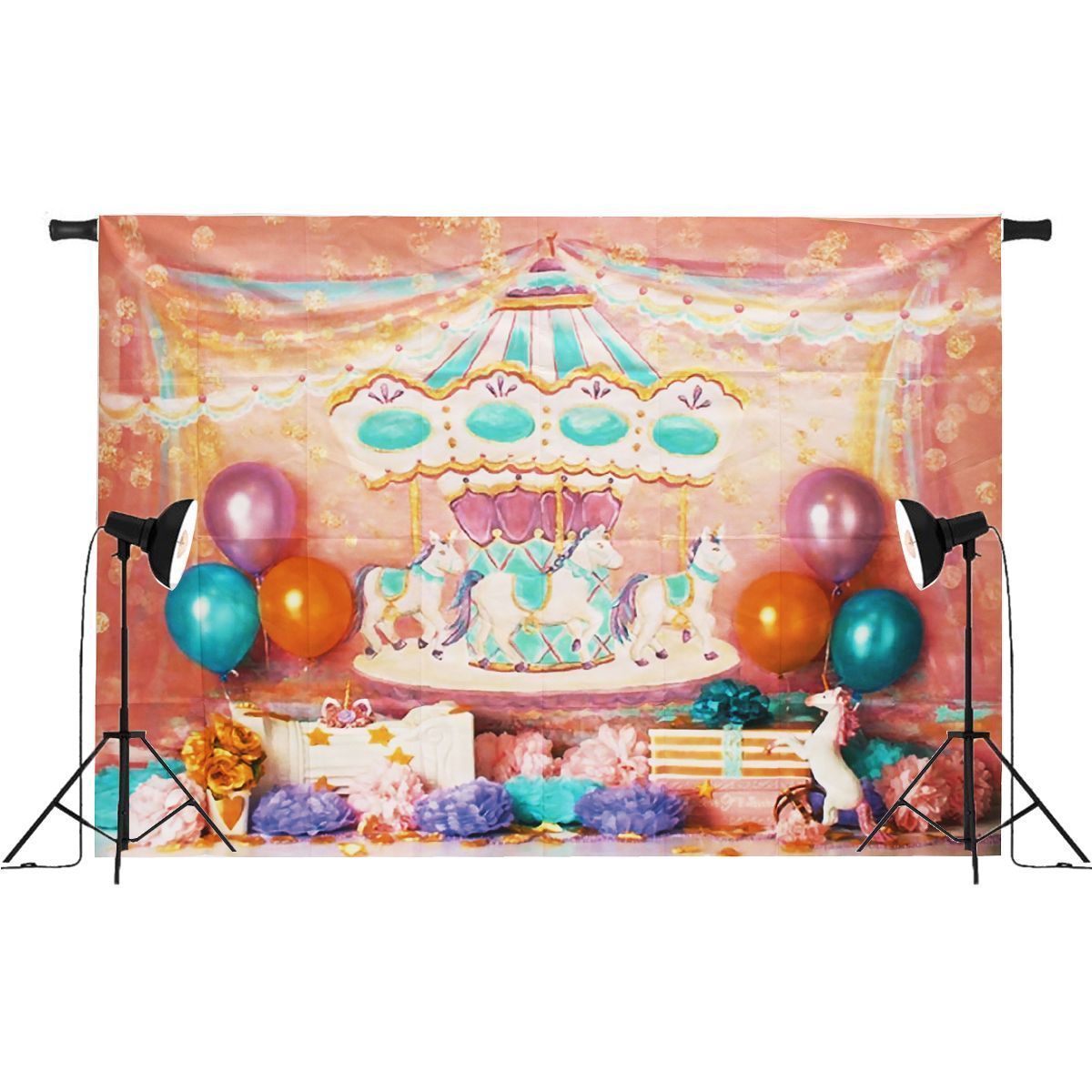 7x5FT-Unicorn-Birthday-Pink-Carousel-Ribbon-Photography-Backdrop-Studio-Prop-Background-1392173