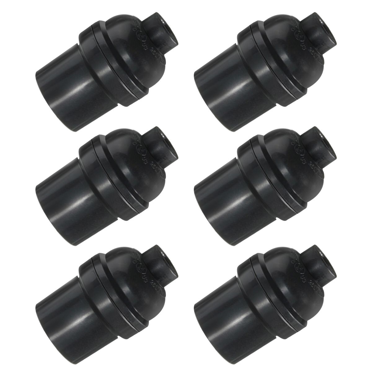 6PCS-AC110-250V-4A-E26-E27-Black-Bulb-Adapter-Indoor-Light-Socket-Lamp-Holder-1634163