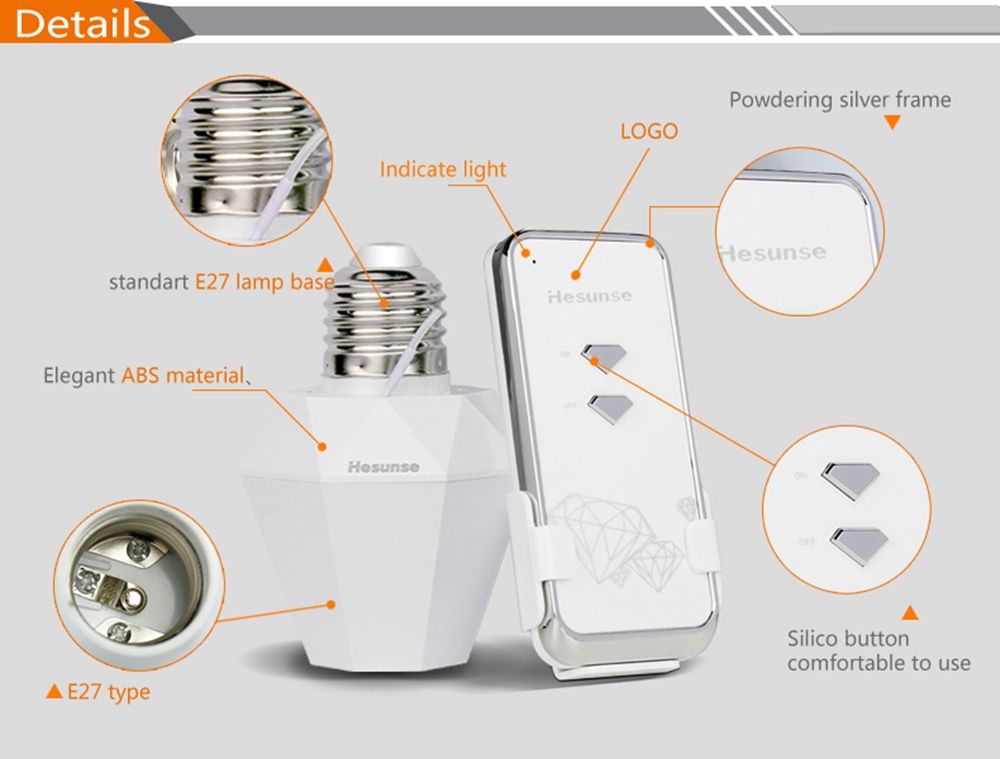 Hesunse-E27-Lamp-Holder-Wireless-Remote-Control-Bulb-Adapter-One-Way-Light-Socket-AC220V-1730514
