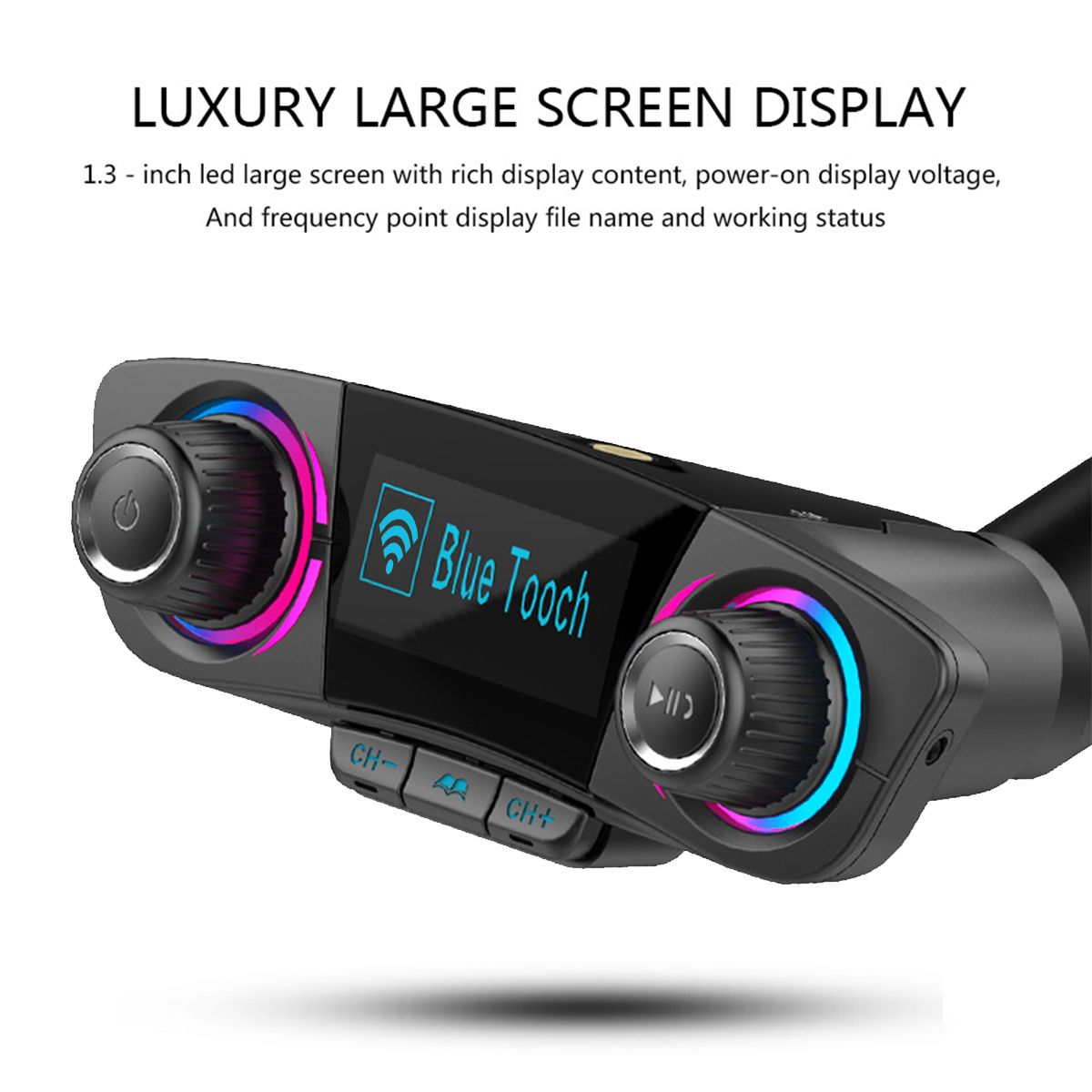 Wireless-bluetooth-Handsfree-Voice-Navigation-Car-Kit-FM-Transmitter-MP3-Player-USB-Charger-AUX-1534299