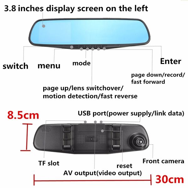 38-inch-Car-DVR-Camera-Dash-Cam-Video-Recorder-Dual-Camera-Night-Vision-HD-1080P-1057716