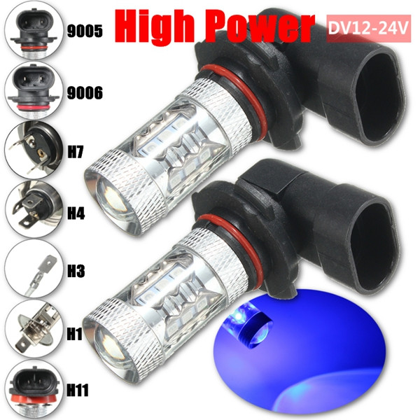 16W-800LM-9005-9006-H1-H3-H4-H7-H11-LED-Fog-Light-Bulb-Blue-1105457