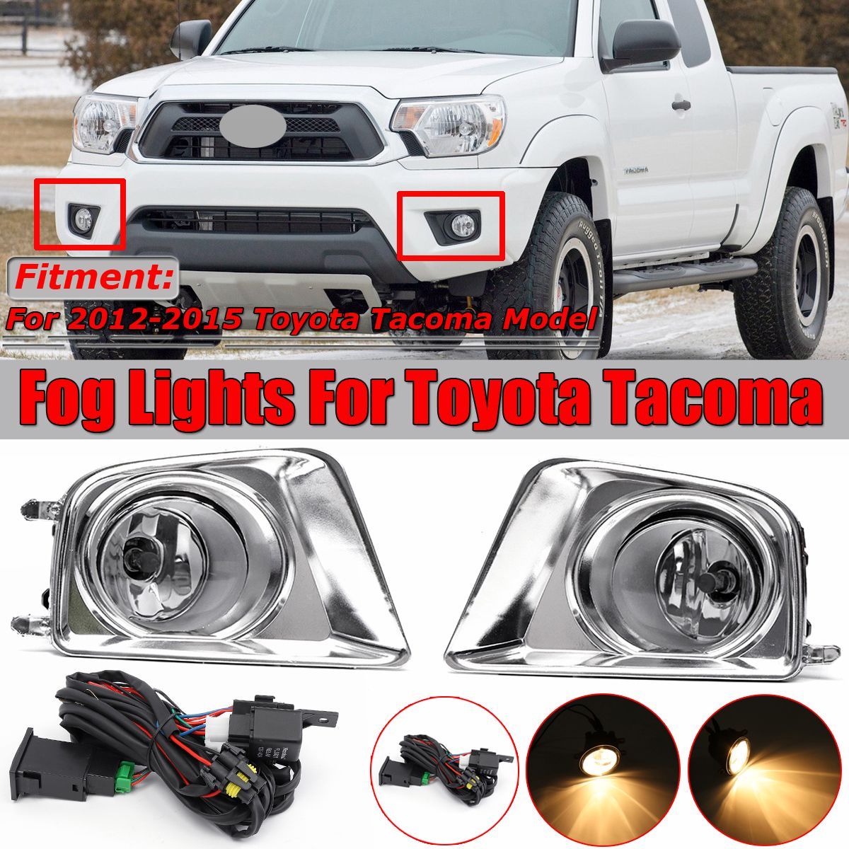 2Pcs-Car-Fog-Light-H11-Bulbs-Chrome-Silver-With-Wire-Harness-Covers-Kit-For-Toyota-Tacoma-2012-2015-1680516