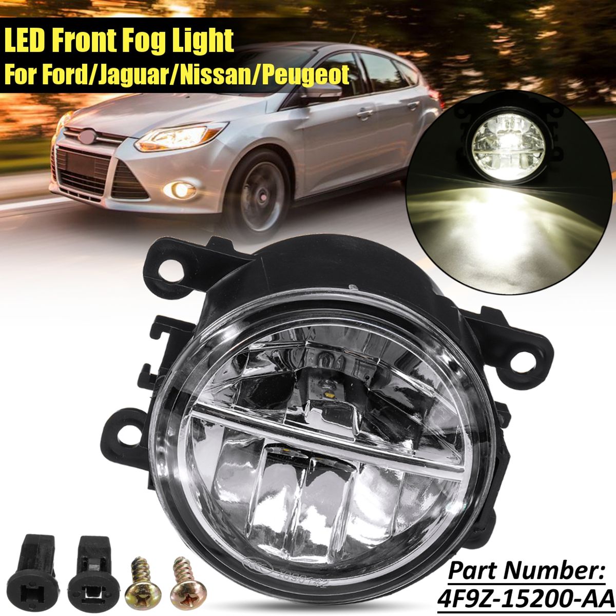 Car-LED-Front-Fog-Lights-White-4F9Z15200AA-For-Ford-Fiesta-C-Max-Focus-Fusion-Transit-Jaguar-Nissan--1559482