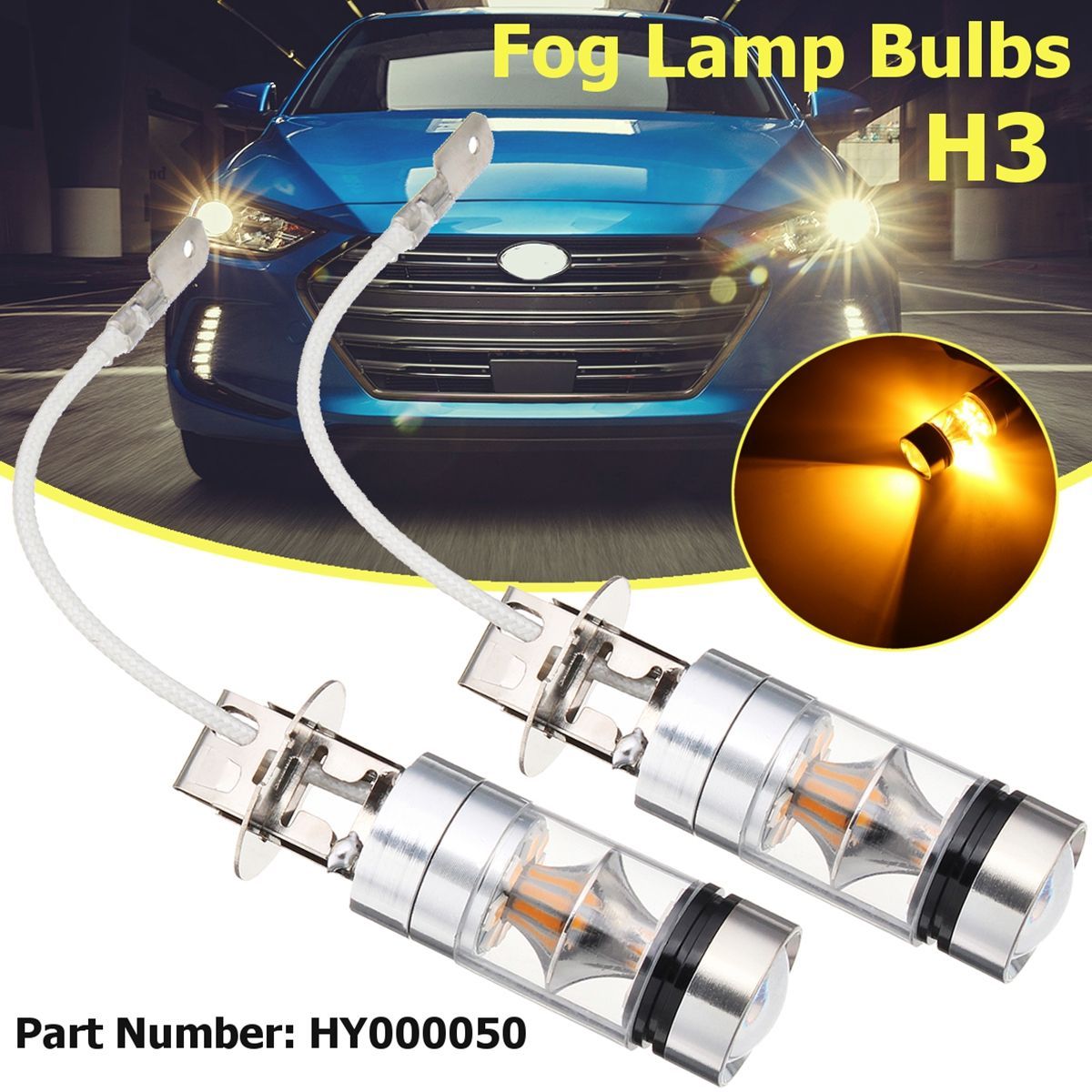 Pair-100W-H3-LED-2835-20SMD-Car-Fog-Lights-Driving-DRL-Bulbs-Lamps-Amber-Yellow-1315754