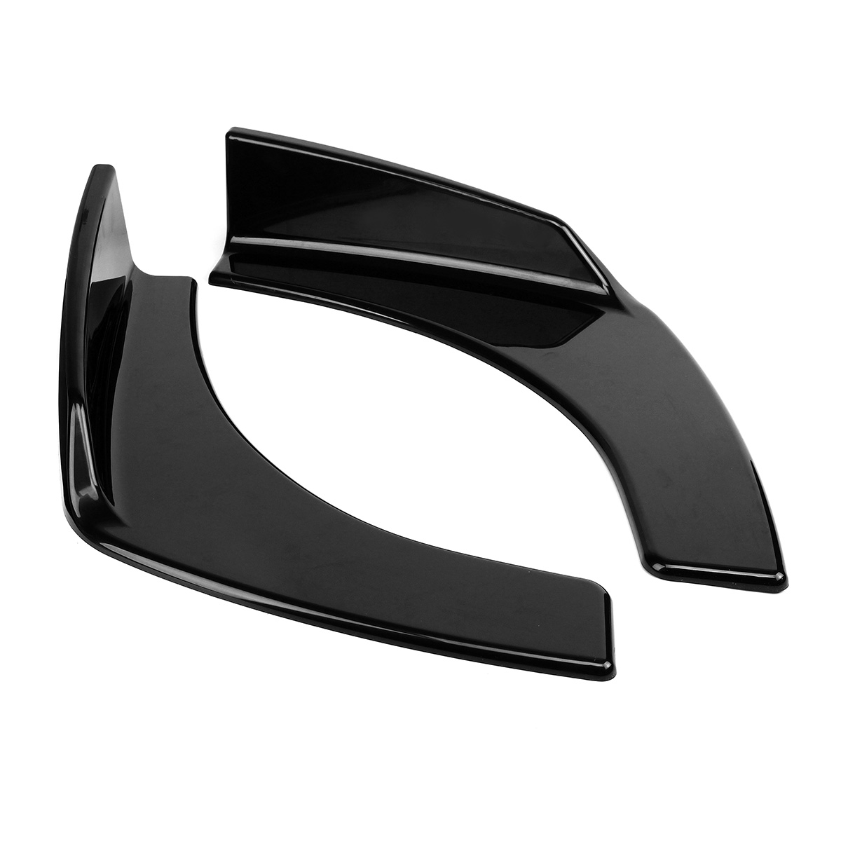 2Pcs-Black-Car-Front-Deflector-Spoiler-Splitter-Diffuser-Bumper-Protector-Canard-Lip-New-1460203