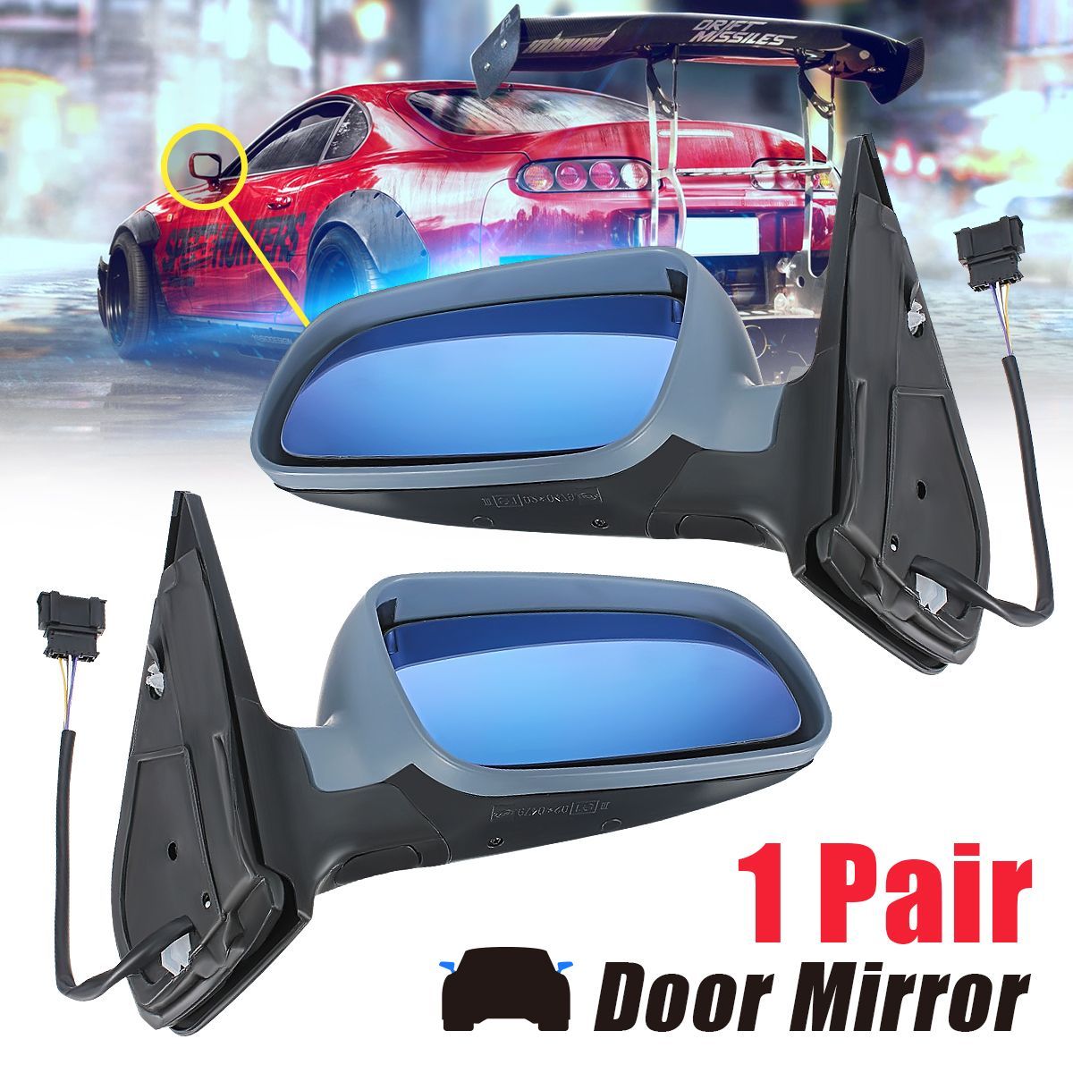 Car-Exterior-Electric-Wing-Door-Mirror-Left-Right-Side-For-VW-Bora-Golf-MK4-1997-2005-82675
