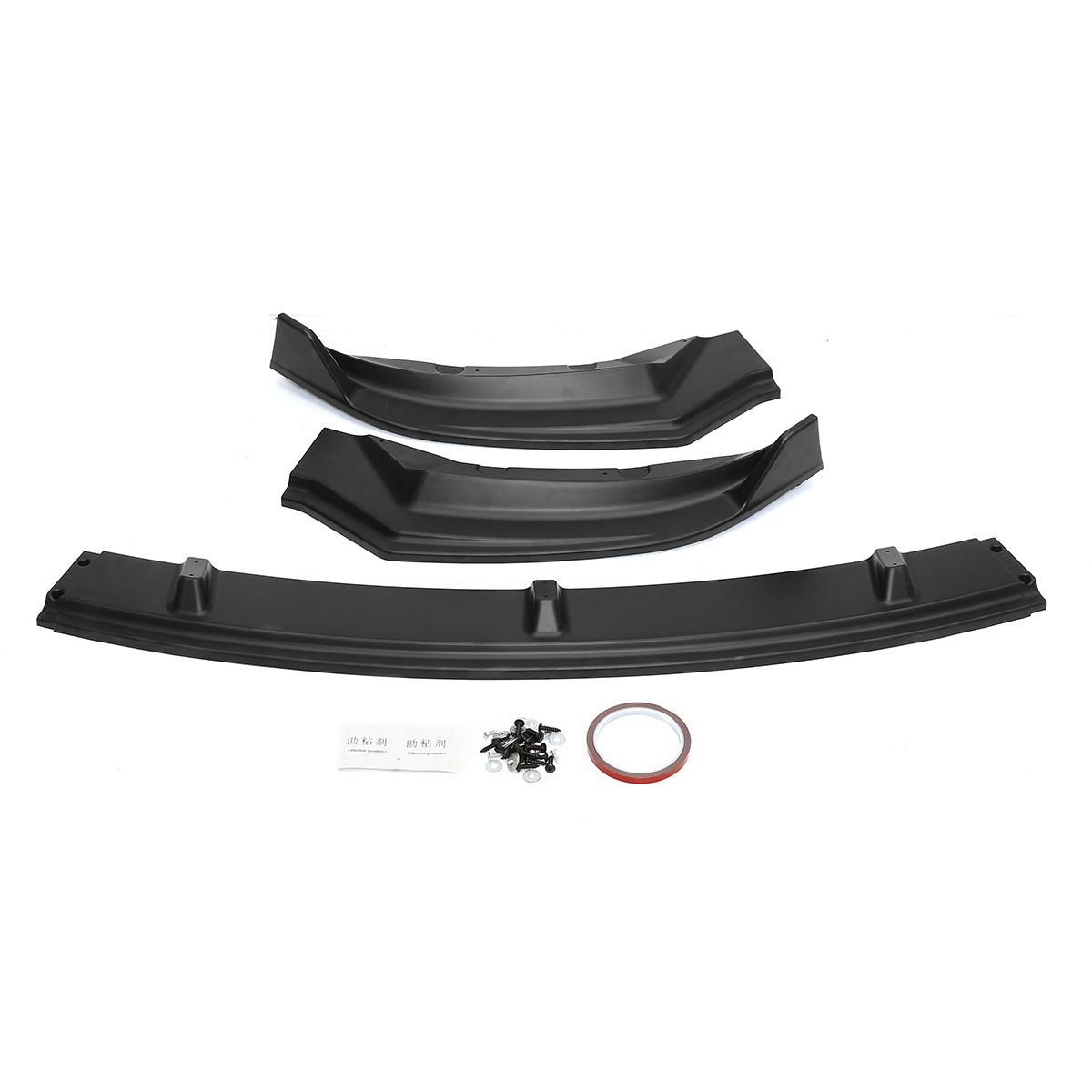 Matte-Black-Car-Front-Bumper-Lip-Body-Spoiler-Wing-Kit-3Pcs-For-Tesla-Model-3-2016-2019-1581978