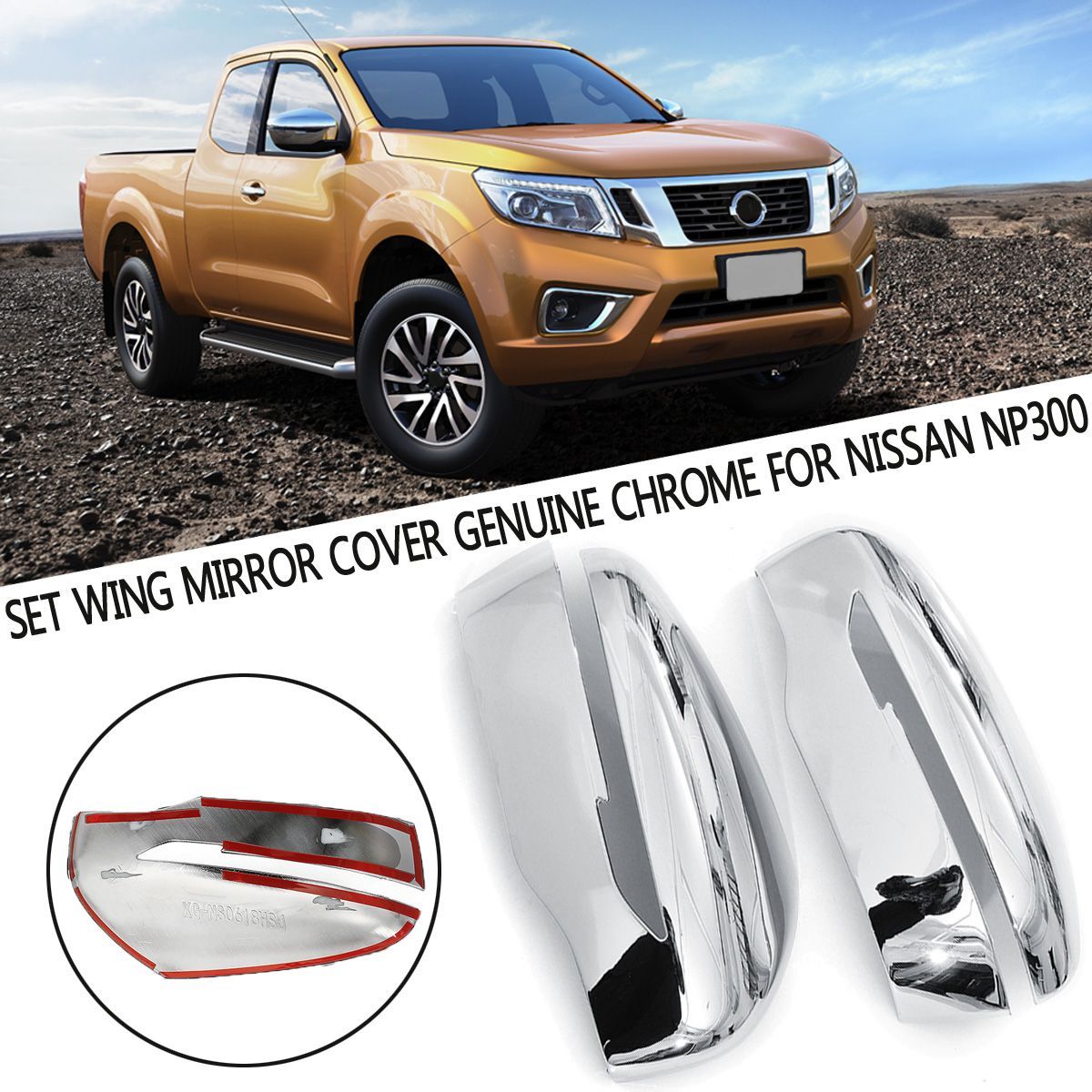 Pair-Chrome-Side-Wing-Mirror-Cover-Cap-For-Nissan-Navara-NP300-2015-Up-1663305