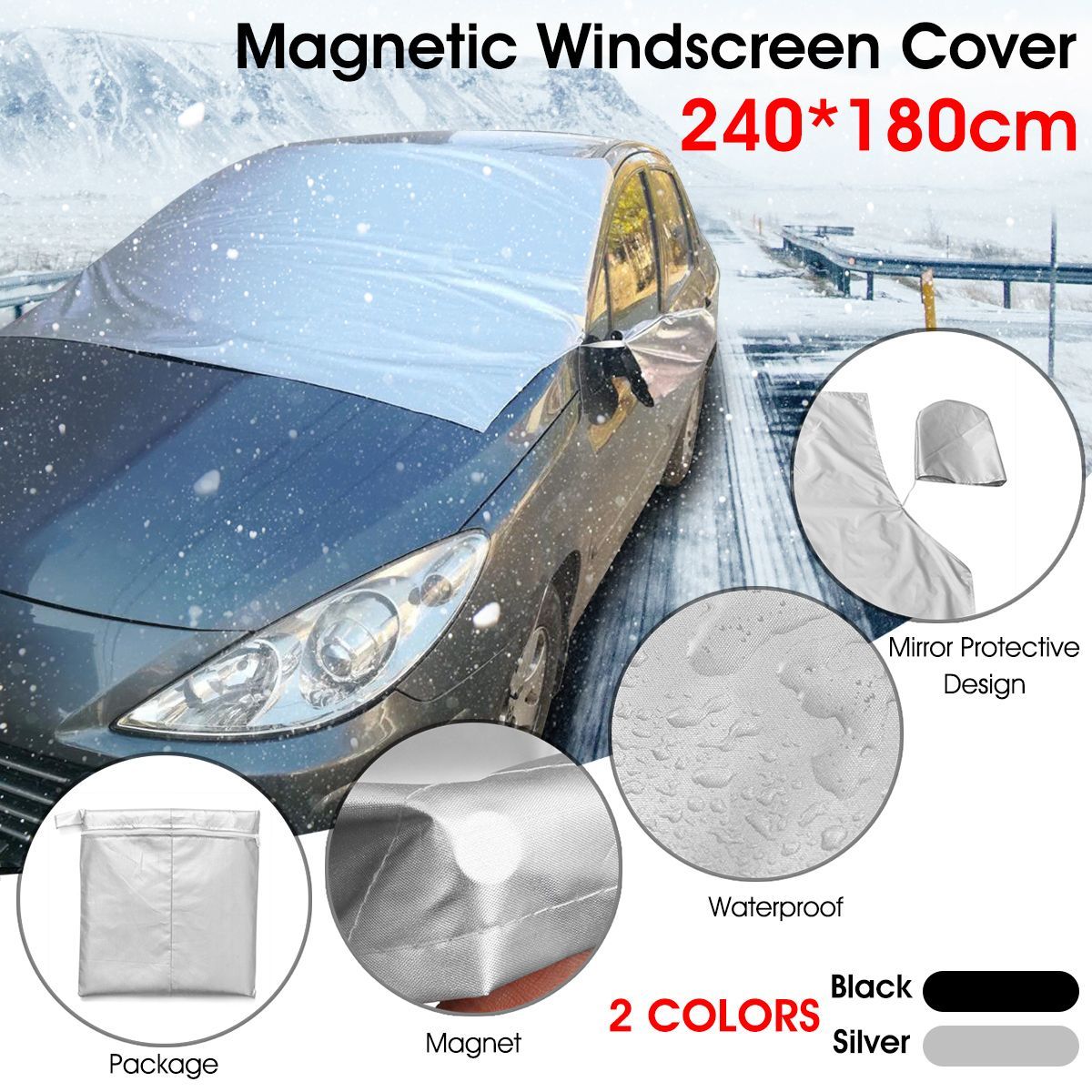 Universal-Car-Magnetic-Half-Windscreen-Windshield-Cover-Sun-Snow-Ice-Frost-Wind-Winter-Protector-Wat-1638744