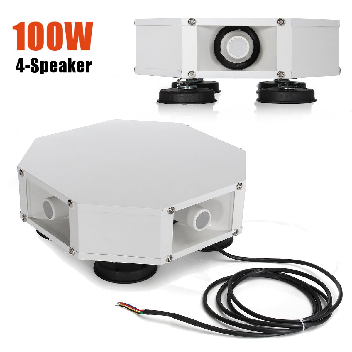 Car-Truck-100W-12V-4-Output-Loudspeaker-PA-System-Horn-Emergency-Warning-Siren-1119995