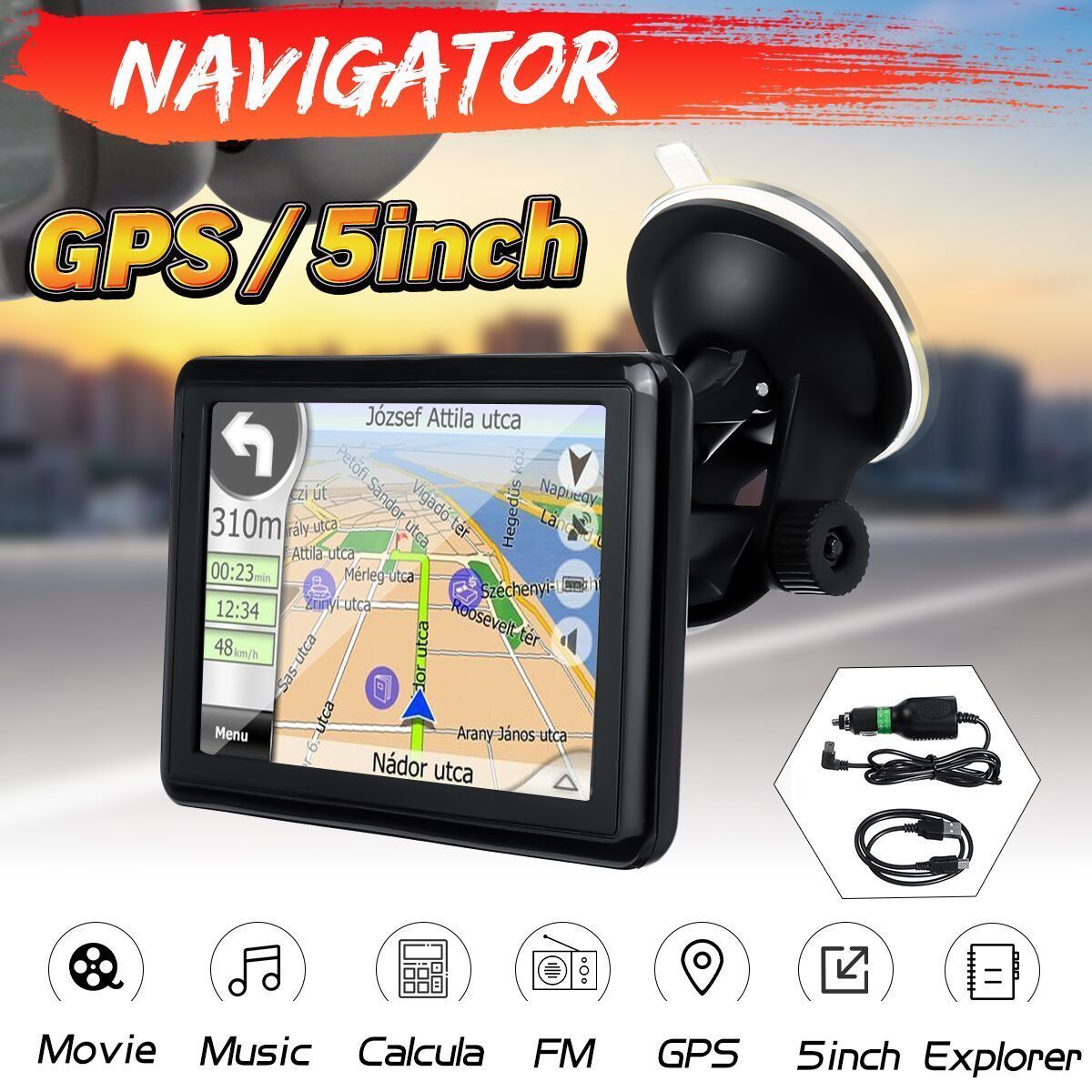 5-Inch-Car-Stereo-GPS-4GB128GB-Touch-Screen-4G-Australia-Global-Map-TFT-LCD-Display-1540826